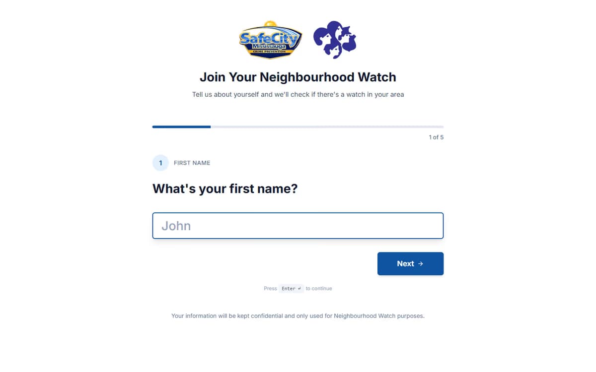 Sign up, the live page on desktop