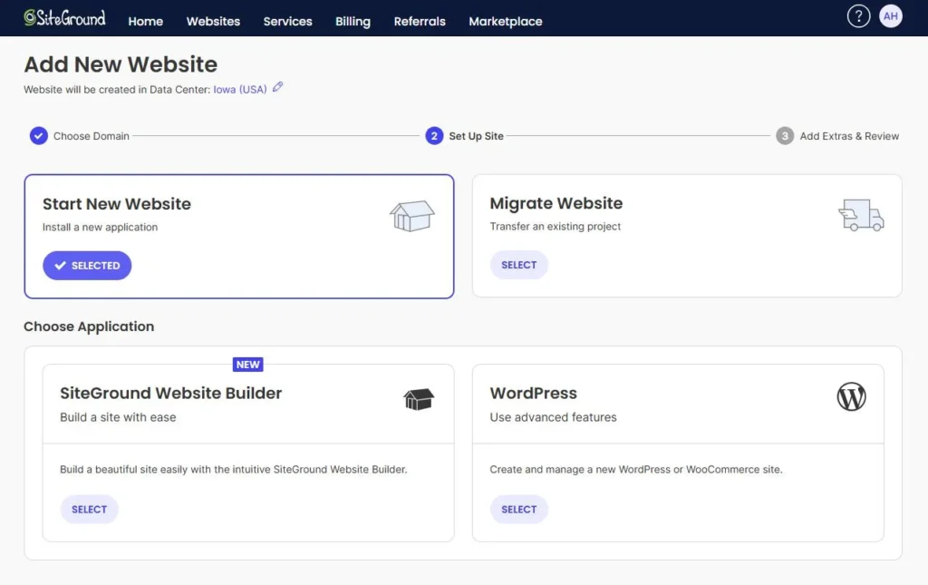 Install WordPress Using the Website Setup Wizard
