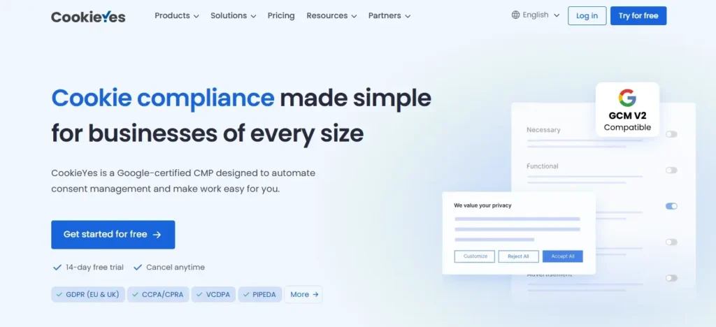 cookiesyes wordpress plugin