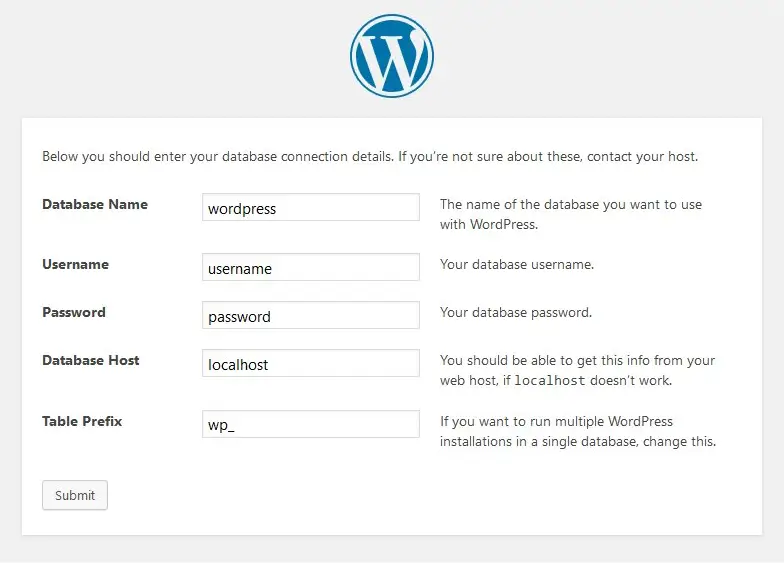 install wordpress 1