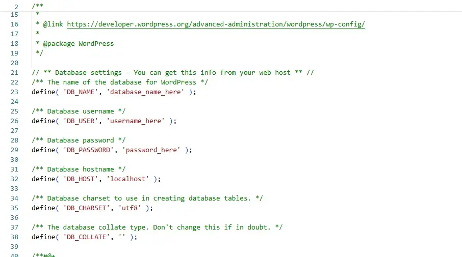 update wp config 1