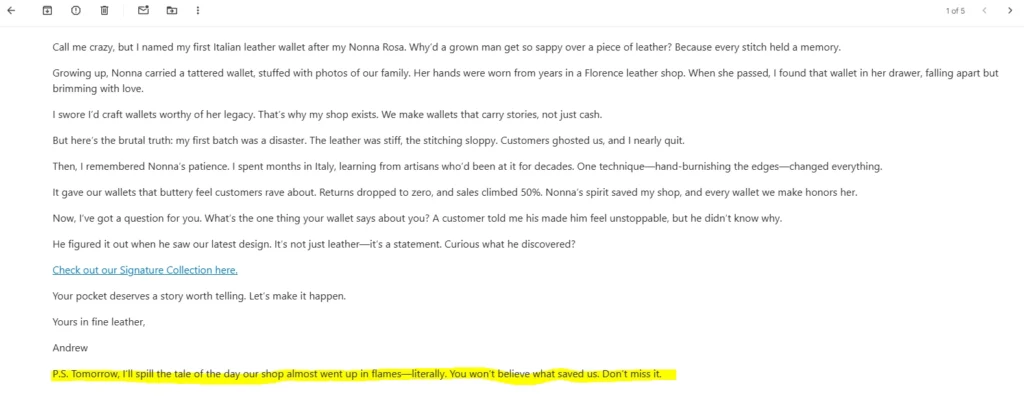 body loop for next email